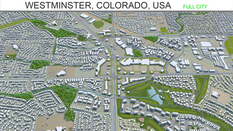 Westminster city Colorado USA 3d model 30km