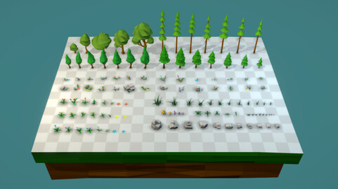 Trees Flowers and Rocks