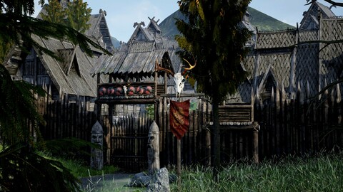 Modular Medieval Fantasy North Settlement and Props- Unreal Engine 3D Asset pack - Interior included