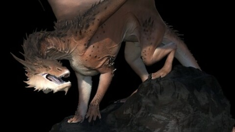 High poly dragon 3D model - high detailed