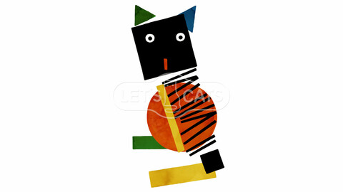 Black Square Art Cat