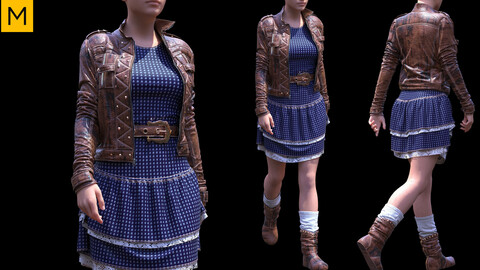 Womens clothing. Avatar genesis 8 Female. Marvelous Designer, Clo3d project + OBJ/FBX files(16)