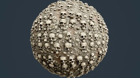 Skull Bones Horror Seamless PBR Texture