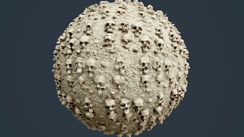 Skulls Bones Horror Seamless PBR Texture 11