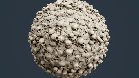 Skull Bones Horror Seamless PBR Texture 27