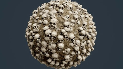 Skull Bones Horror Seamless PBR Texture 28
