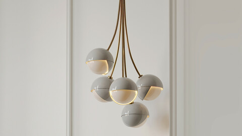 Benedict Bloom Chandelier with Powdercoated and Blonde Brass Details