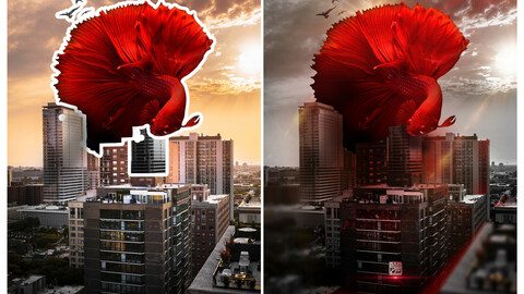 Fighter Fish Attack | Manipulation Art