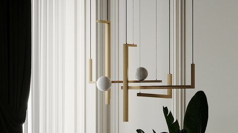 VeniceM Less 5 Pendant Light in Metal and Glass by Massimo Tonetto