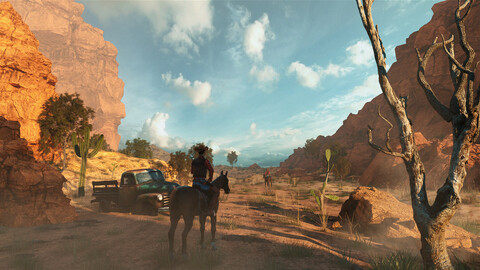 C4D Octane render Canyon Cowboy Scene Canyon Mountains