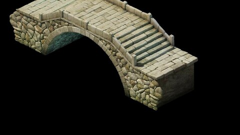 Game Model - prairie scene - Stone Bridge 01