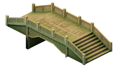 Game Model - prairie scene - Stone Bridge 02 01