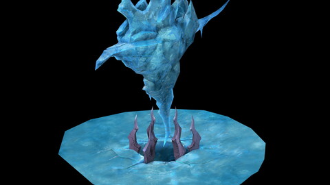 Game Model - snow - ice dragon column 01