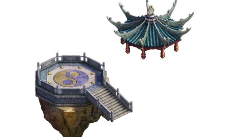 - Taoist comprehension scene - floating gazebo 01