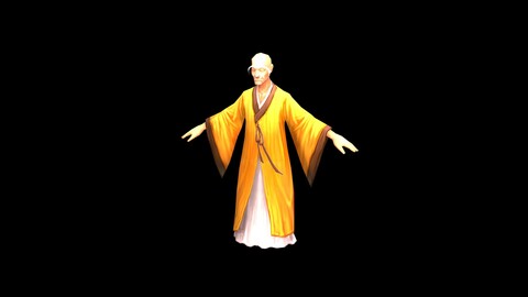 Model - Taoist comprehension scene - the monk 01