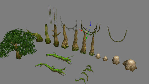 Game Model Arena - forest trees grass 01