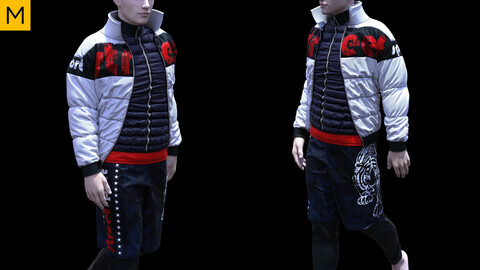 Mens clothing. Avatar genesis 8 Male. Marvelous Designer, Clo3d project + OBJ/FBX files.(17)