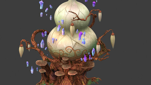 Cartoon sky city - treasure gourd mountain 01
