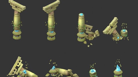 Cartoon Sky City - Temple of the stone pillars