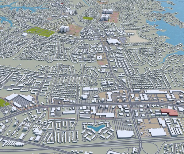 ArtStation - Virginia Beach city Virginia USA 3d model 60km | Resources