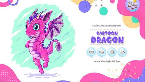 Colorful cartoon dragon