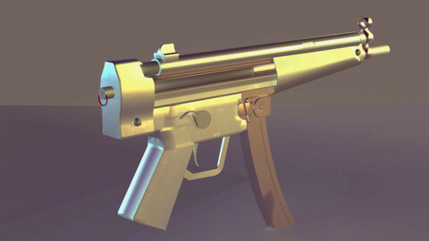 GUN HKSP5  - Model and Textures - Low-poly 3D model