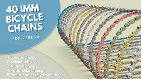 40 IMM bicycle chains for ZBrush