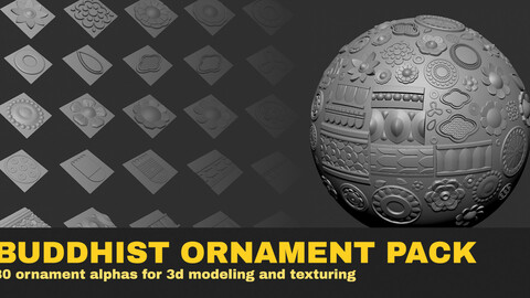Buddhist Ornament Pack (2K Alphas)