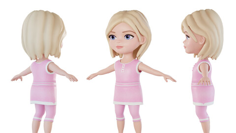 Cartoon girl 3d character