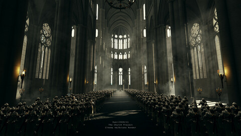 C4D octane renderMiddle Ages Game of Thrones Church castle knight