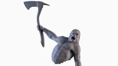 Gorilla Attack Statue