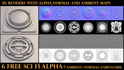 6 free sci fi alpha+ambient+normal+curvature