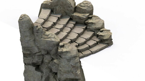 Mountain - terrain stone staircase 04