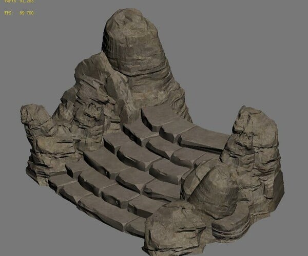 ArtStation - Mountain - terrain stone staircase 05 | Game Assets