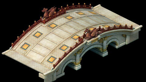 me model - stone arch bridge - white jade bridge