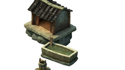Game model - Small village wooden house 05
