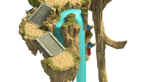 Wild - mountain ladder waterfall