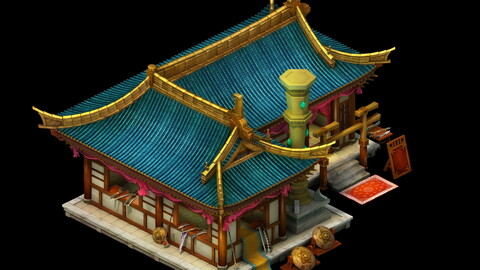 Game Model - Urban construction gem mosaic shop