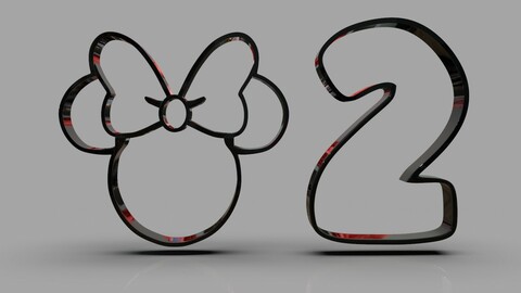 Minnie and Number 2 Cookie Cutter