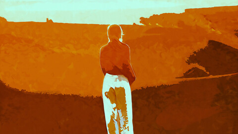 Girl in the Desert: License + Wallpaper 4K