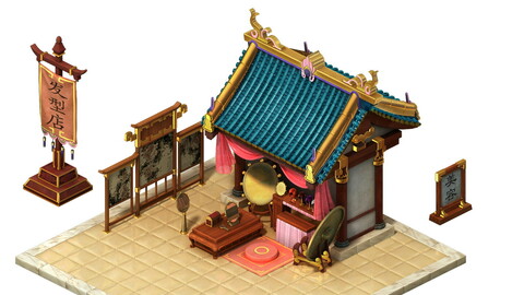 Game Model - City Architecture - Hair Shop