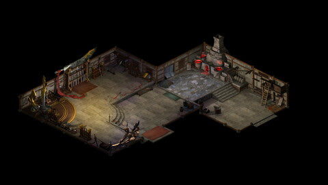 Game model - the interior of the city blacksmith