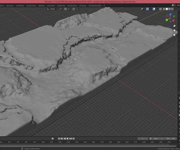 ArtStation - Dangerous canyon in Blender | Resources