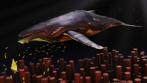 Crypto whale abstract 3d