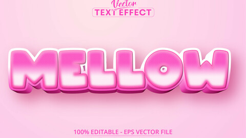 Mellow text, cartoon style editable text effect