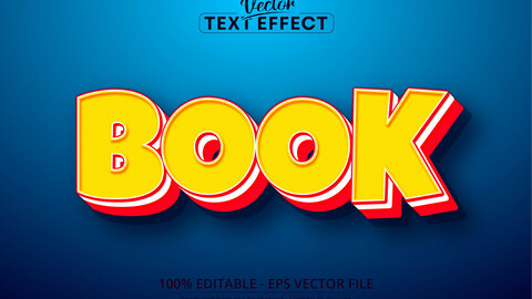 Book text, comic pop art style editable text effect