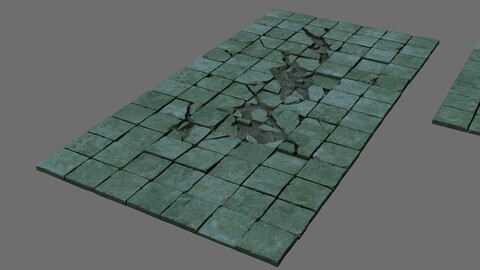 The surface is broken