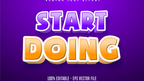 Start doing text, cartoon style editable text effect