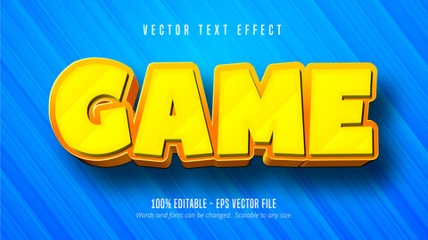 Game text, cartoon style editable text effect