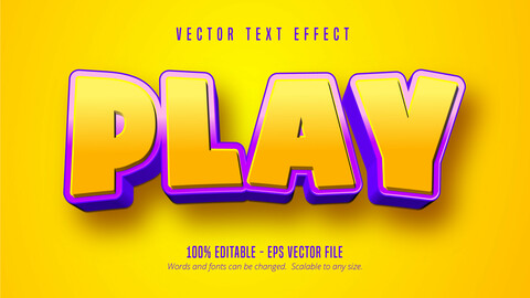 Play text, cartoon style editable text effect